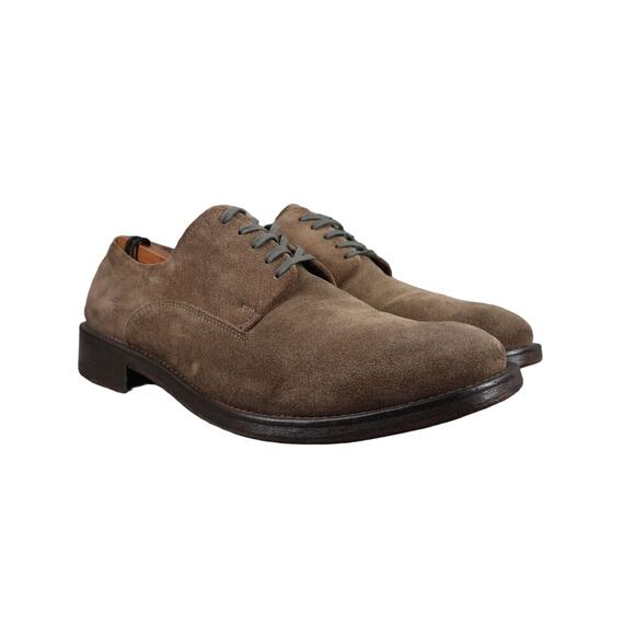 Wallin & Bros Shoes Mens 44 Oxford Classic Suede Derby Brown Formal Professional - Picture 1 of 14